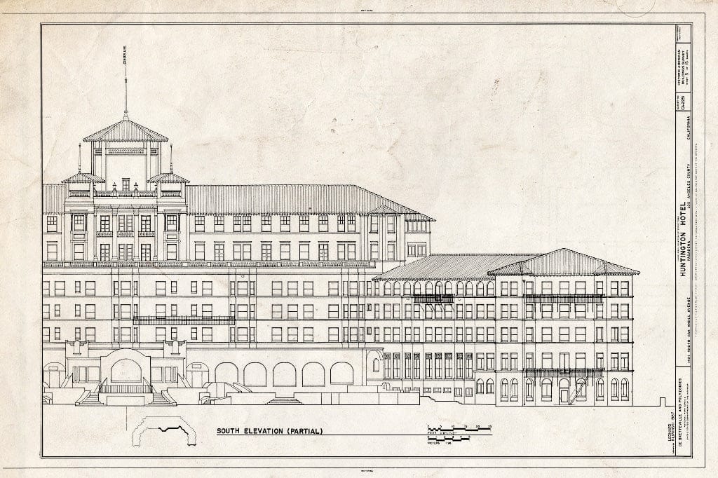 Blueprint HABS Cal,19-PASA,12- (Sheet 5 of 15) - Huntington Hotel, 1401 South Oak Knoll Avenue, Pasadena, Los Angeles County, CA