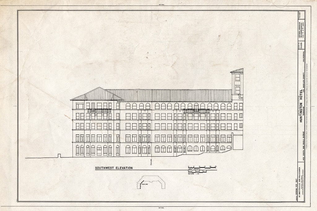 Blueprint HABS Cal,19-PASA,12- (Sheet 6 of 15) - Huntington Hotel, 1401 South Oak Knoll Avenue, Pasadena, Los Angeles County, CA