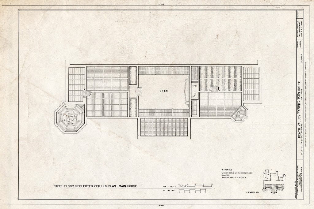 Blueprint HABS Cal,14-DVNM,1-A- (Sheet 3 of 17) - Death Valley Ranch, Main House, Death Valley Junction, Inyo County, CA