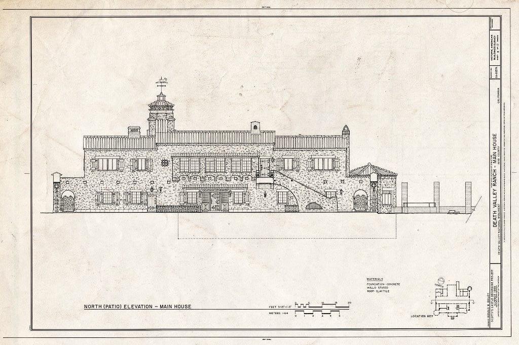 Blueprint HABS Cal,14-DVNM,1-A- (Sheet 8 of 17) - Death Valley Ranch, Main House, Death Valley Junction, Inyo County, CA