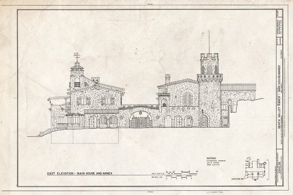 Blueprint HABS Cal,14-DVNM,1-A- (Sheet 9 of 17) - Death Valley Ranch, Main House, Death Valley Junction, Inyo County, CA