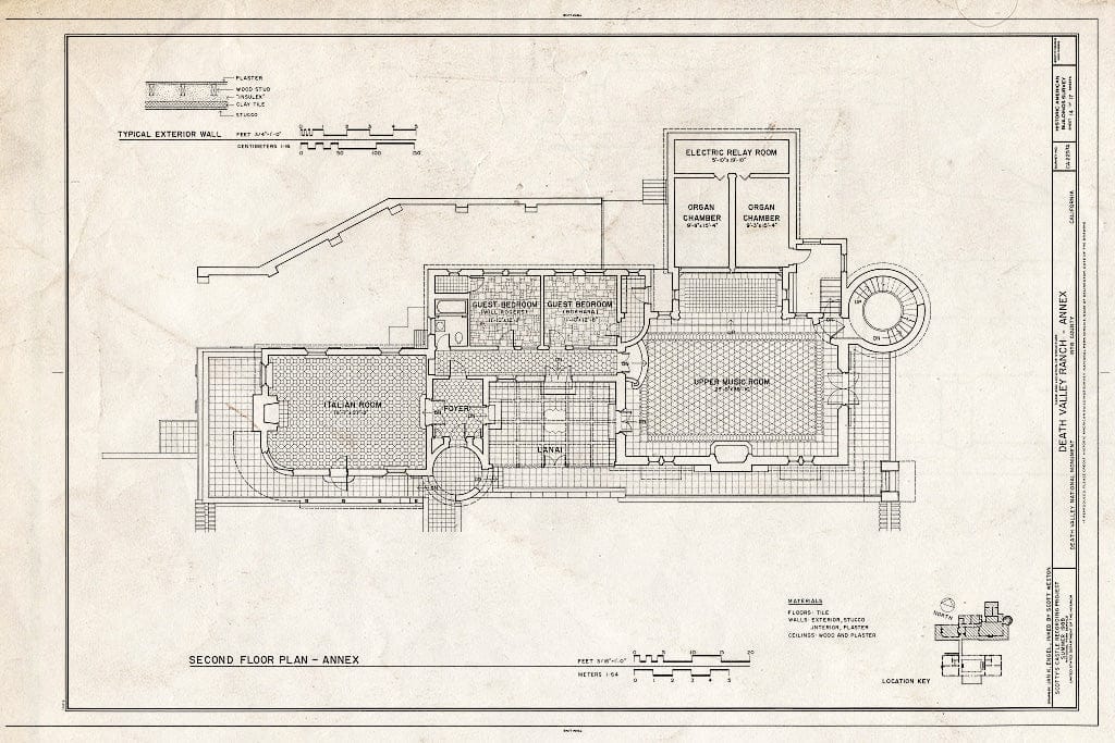 Blueprint HABS Cal,14-DVNM,1-A- (Sheet 14 of 17) - Death Valley Ranch, Main House, Death Valley Junction, Inyo County, CA