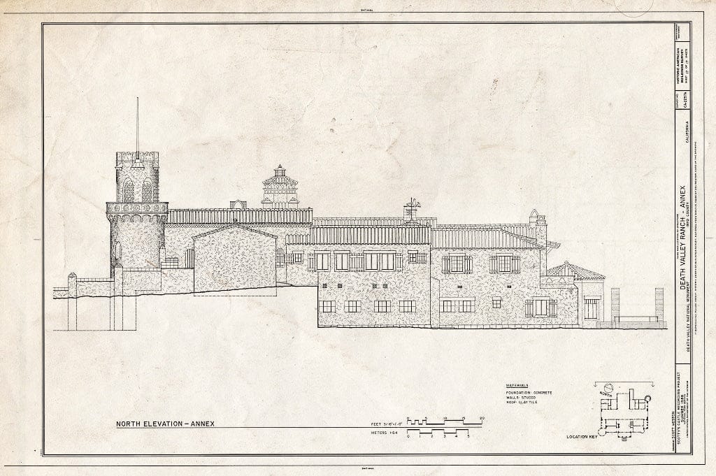 Blueprint HABS Cal,14-DVNM,1-A- (Sheet 17 of 17) - Death Valley Ranch, Main House, Death Valley Junction, Inyo County, CA
