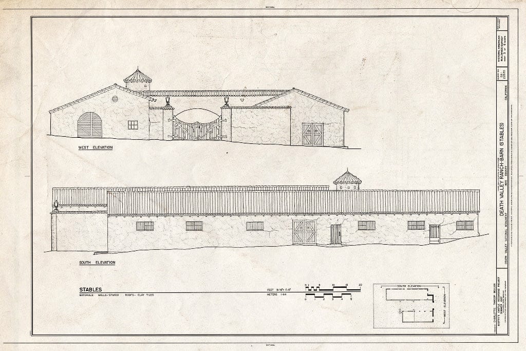 Blueprint HABS Cal,14-DVNM,1-D- (Sheet 3 of 6) - Death Valley Ranch, Barn (Stables), Death Valley Junction, Inyo County, CA