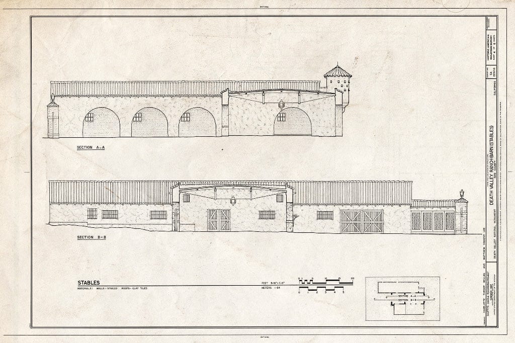 Blueprint HABS Cal,14-DVNM,1-D- (Sheet 4 of 6) - Death Valley Ranch, Barn (Stables), Death Valley Junction, Inyo County, CA