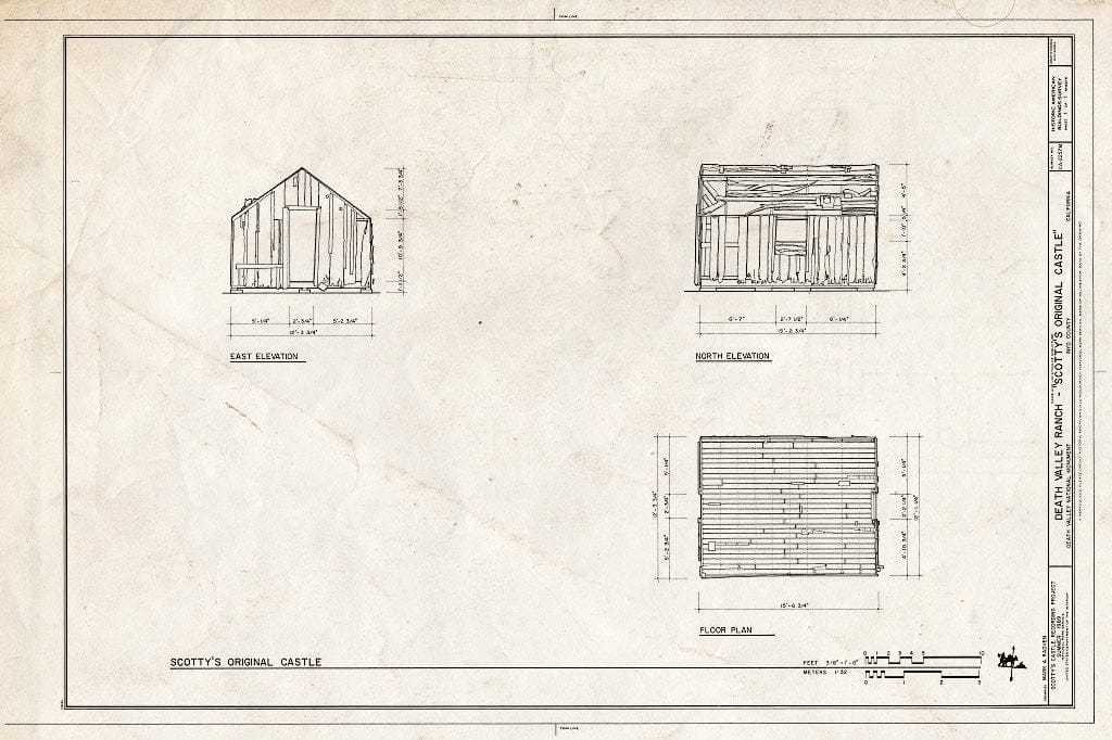 Blueprint HABS Cal,14-DVNM,1-M- (Sheet 1 of 1) - Death Valley Ranch, Scotty's Original Castle, Death Valley Junction, Inyo County, CA