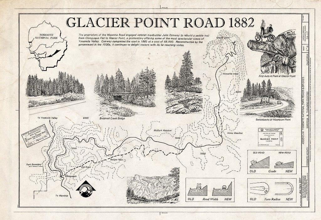 Blueprint Race to The Valley - Yosemite National Park Roads & Bridges, Yosemite Village, Mariposa County, CA