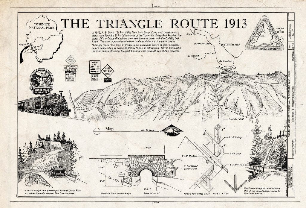 Blueprint Mariposa Grove Roads - Yosemite National Park Roads & Bridges, Yosemite Village, Mariposa County, CA