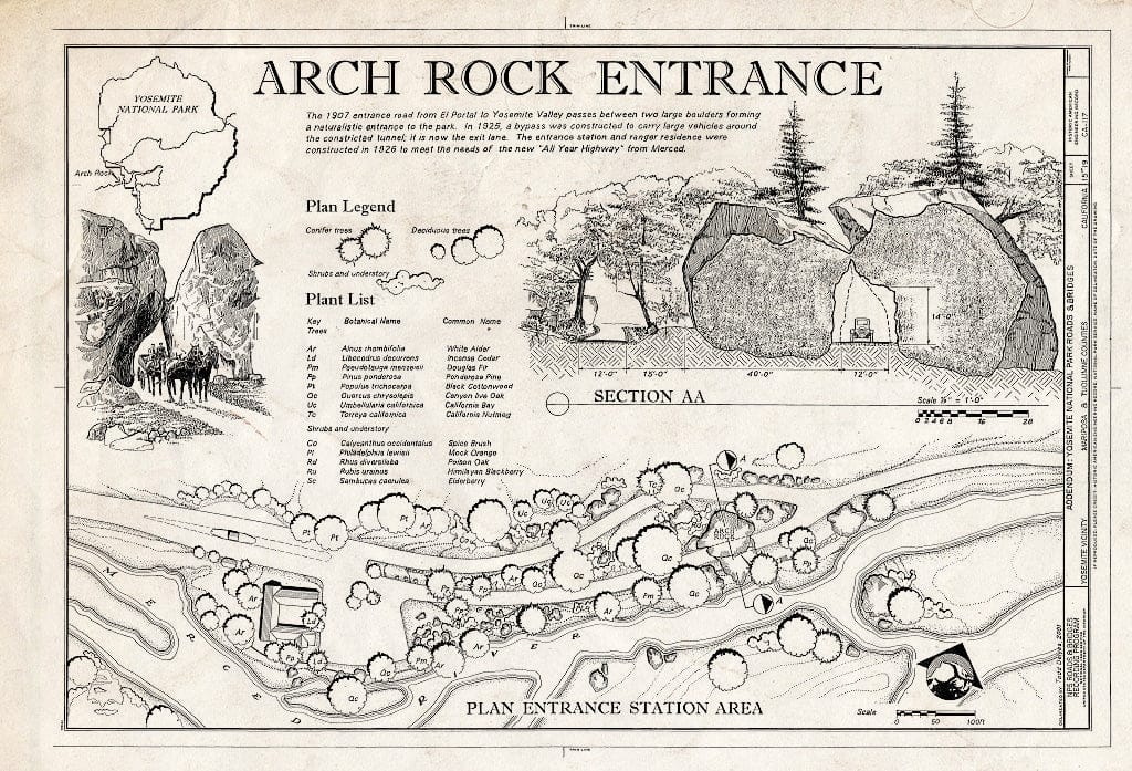 Blueprint Valley Roads - Yosemite National Park Roads & Bridges, Yosemite Village, Mariposa County, CA