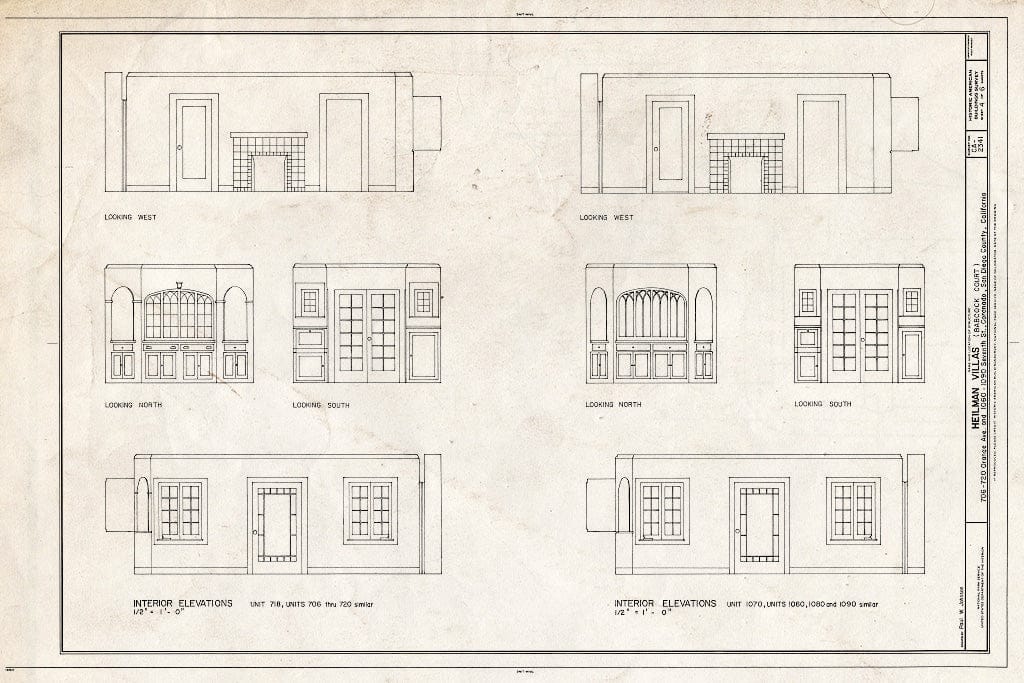 Blueprint HABS Cal,37-CORO,3- (Sheet 4 of 6) - Heilman Villas, 706-720 Orange Avenue & 1060-1090 Seventh Street, Coronado, San Diego County, CA