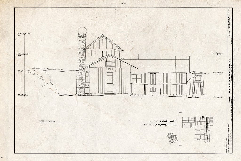 Blueprint HABS Cal,36-TNPAL.V,1A- (Sheet 6 of 7) - Desert Queen Ranch, Keys Ranch House, Twentynine Palms, San Bernardino County, CA