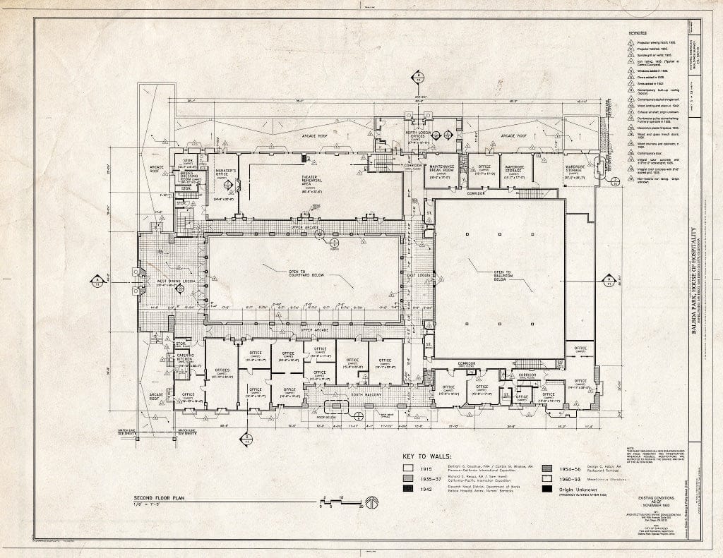 Blueprint HABS Cal,37-SANDI,16D- (Sheet 5 of 18) - Balboa Park, House of Hospitality, 1549 El Prado, San Diego, San Diego County, CA