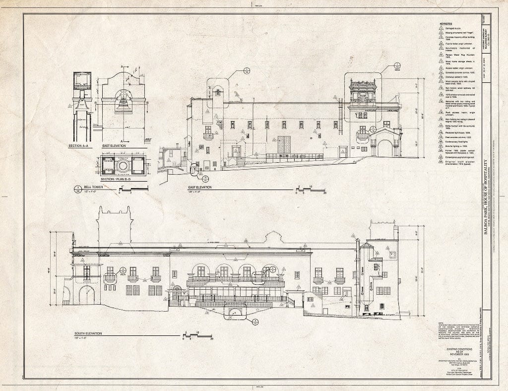 Blueprint HABS Cal,37-SANDI,16D- (Sheet 10 of 18) - Balboa Park, House of Hospitality, 1549 El Prado, San Diego, San Diego County, CA