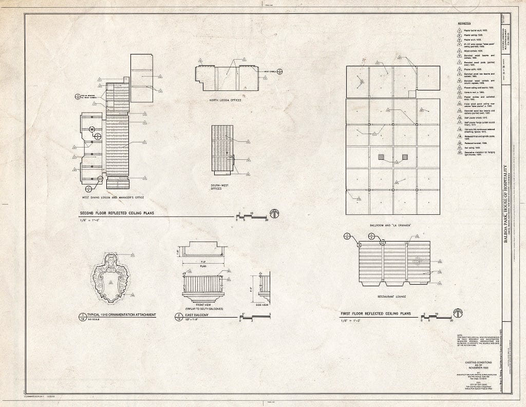 Blueprint HABS Cal,37-SANDI,16D- (Sheet 14 of 18) - Balboa Park, House of Hospitality, 1549 El Prado, San Diego, San Diego County, CA