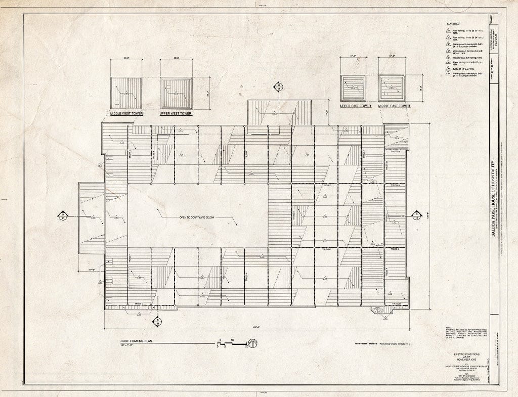 Blueprint HABS Cal,37-SANDI,16D- (Sheet 17 of 18) - Balboa Park, House of Hospitality, 1549 El Prado, San Diego, San Diego County, CA