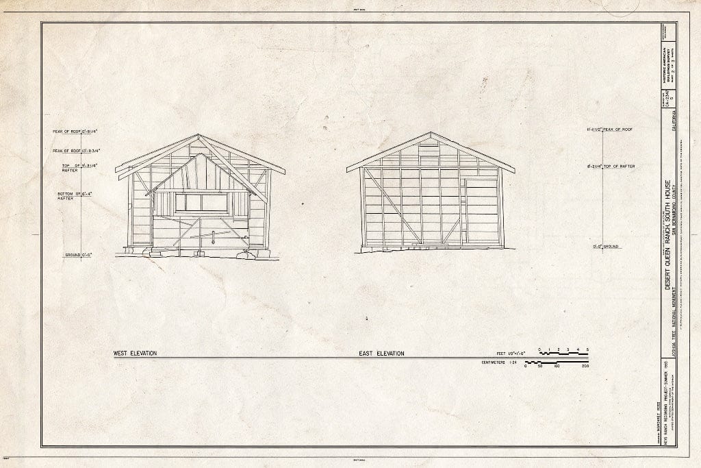 Blueprint HABS Cal,36-TNPAL.V,1G- (Sheet 2 of 3) - Desert Queen Ranch, South House, Twentynine Palms, San Bernardino County, CA