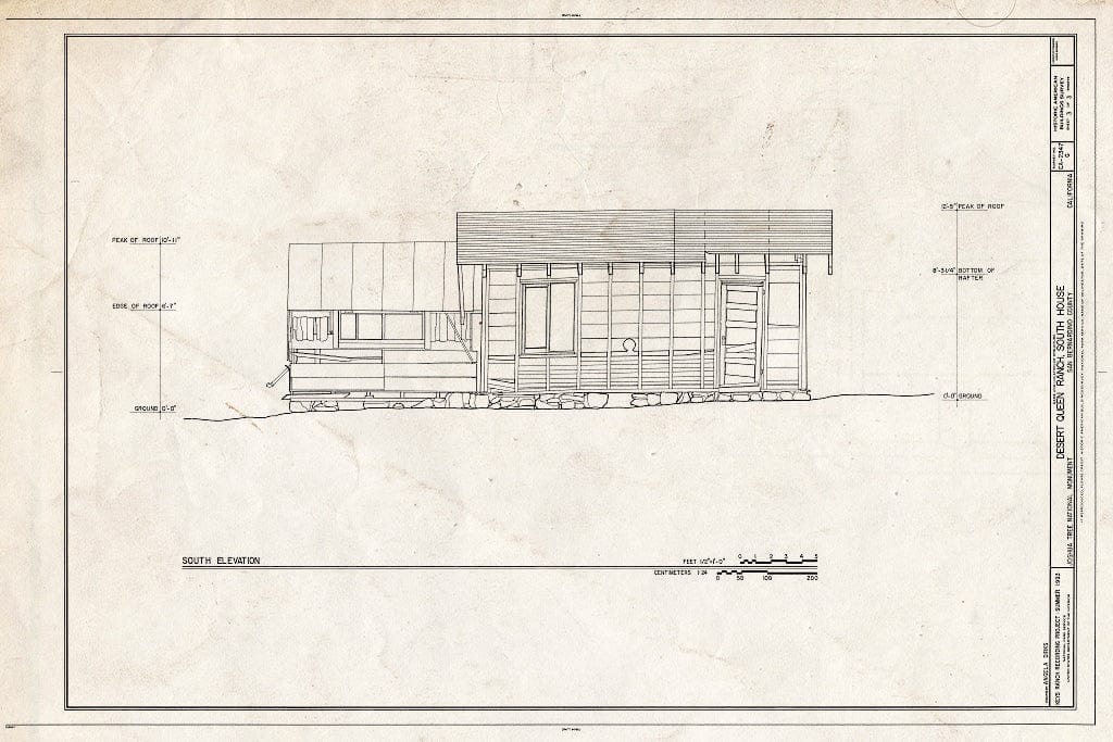 Blueprint HABS Cal,36-TNPAL.V,1G- (Sheet 3 of 3) - Desert Queen Ranch, South House, Twentynine Palms, San Bernardino County, CA