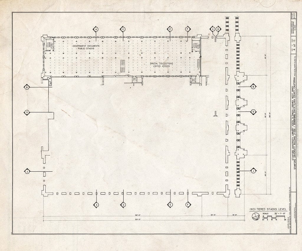 Blueprint HABS Cal,43-PALAL,8- (Sheet 4 of 16) - Stanford University Library, Stanford University, Palo Alto, Santa Clara County, CA
