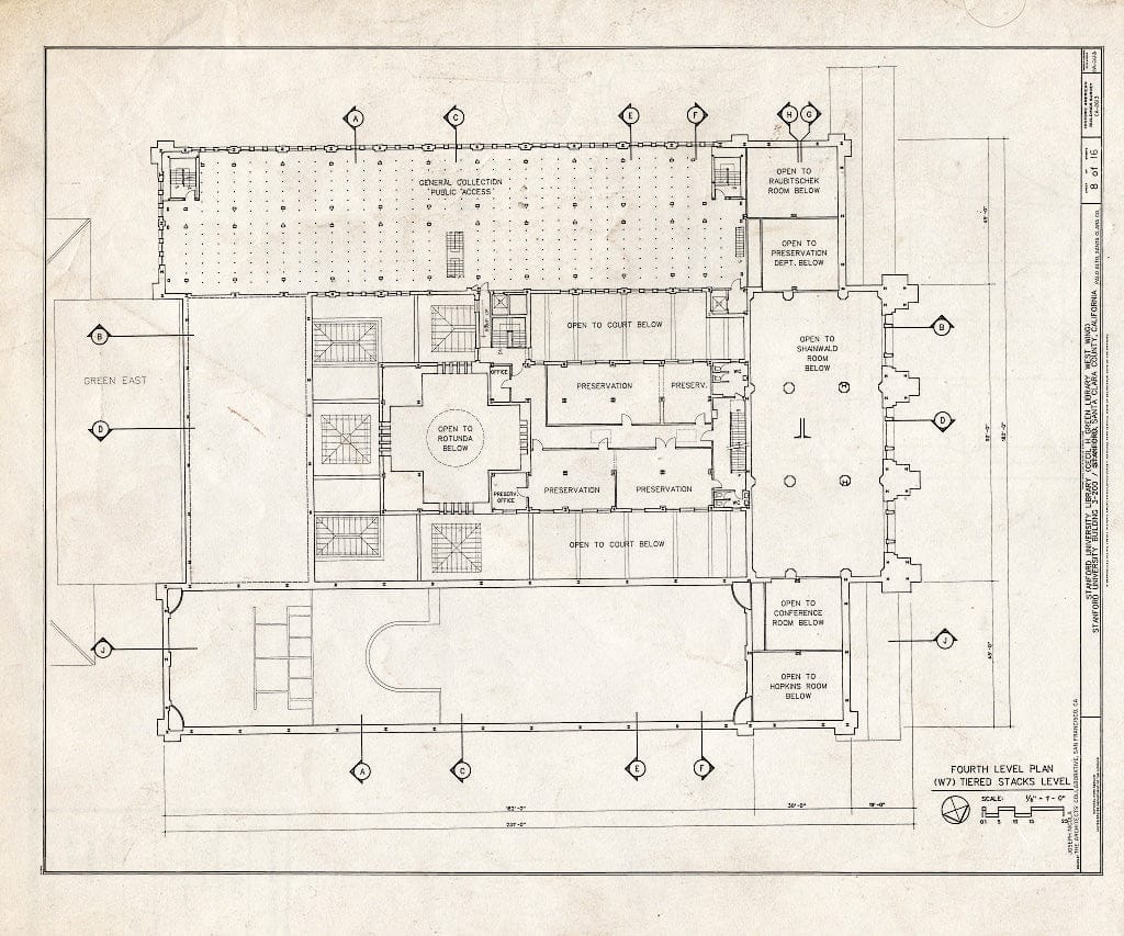 Blueprint HABS Cal,43-PALAL,8- (Sheet 8 of 16) - Stanford University Library, Stanford University, Palo Alto, Santa Clara County, CA
