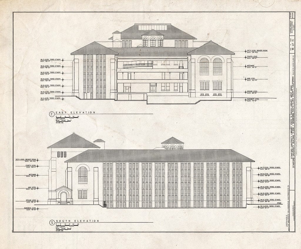 Blueprint HABS Cal,43-PALAL,8- (Sheet 16 of 16) - Stanford University Library, Stanford University, Palo Alto, Santa Clara County, CA