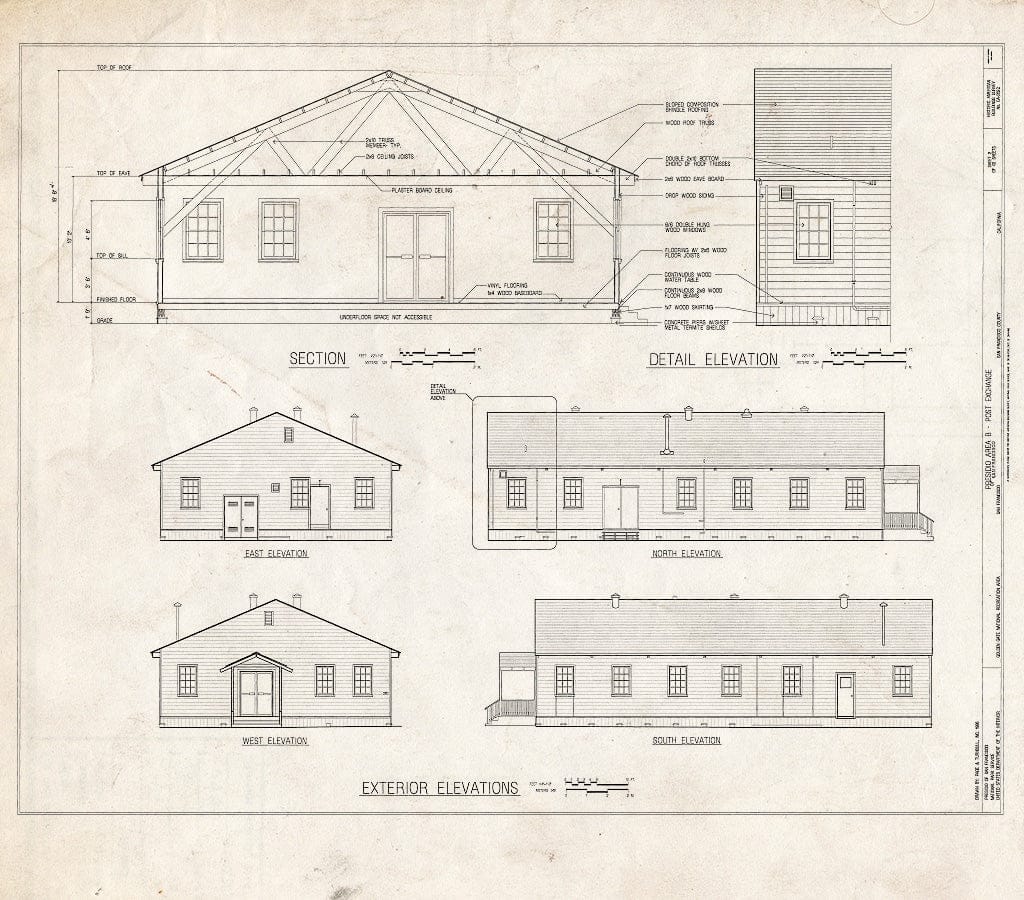 Blueprint HABS CAL,38-SANFRA,207- (sheet 2 of 2) - Presidio of San Francisco, Post Exchange, West end of Crissy Field, McDonald Street, San Francisco, San Francisco County, CA