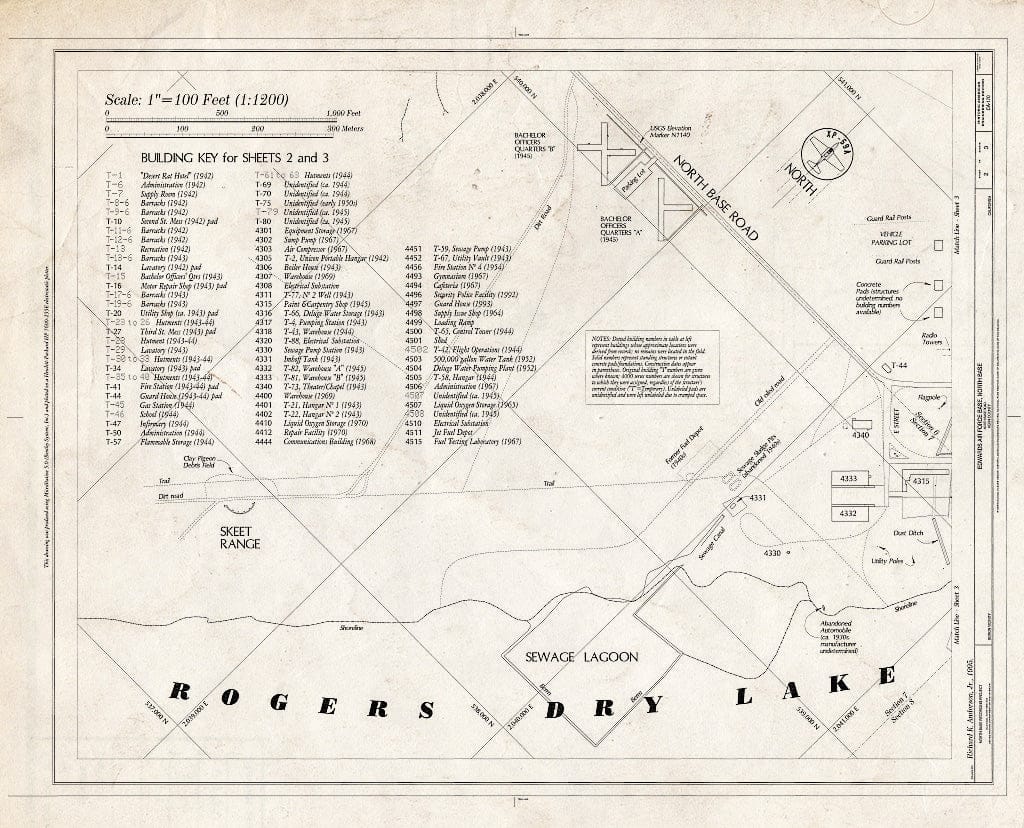 Blueprint HAER Cal,15-Boron.V,2- (Sheet 2 of 3) - Edwards Air Force Base, North Base, North Base Road, Boron, Kern County, CA