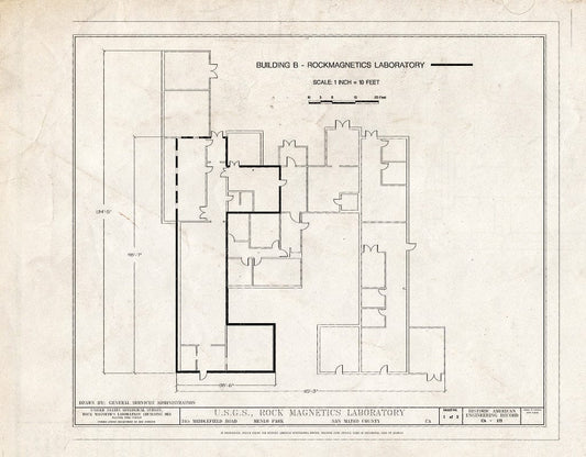 Blueprint 1. Plan - U.S. Geological Survey, Rock Magnetics Laboratory, 345 Middlefield Road, Menlo Park, San Mateo County, CA