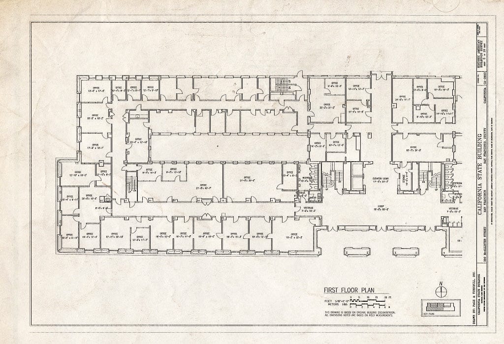 Blueprint HABS Cal,38-SANFRA,202- (Sheet 3 of 15) - California State Building, 350 McAllister Street, San Francisco, San Francisco County, CA