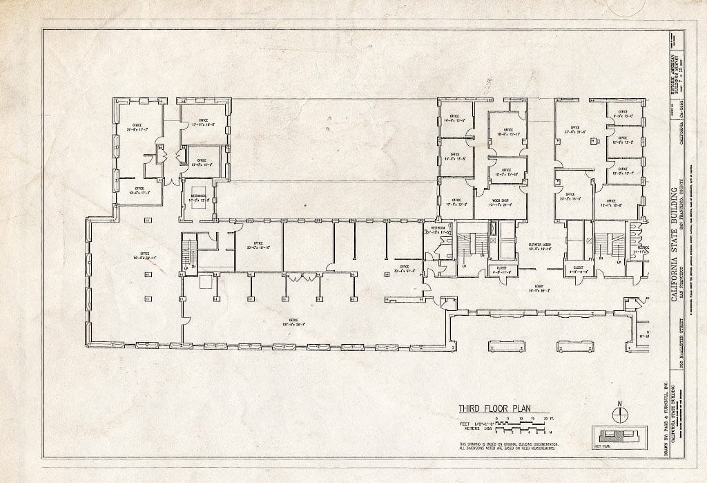 Blueprint HABS Cal,38-SANFRA,202- (Sheet 7 of 15) - California State Building, 350 McAllister Street, San Francisco, San Francisco County, CA