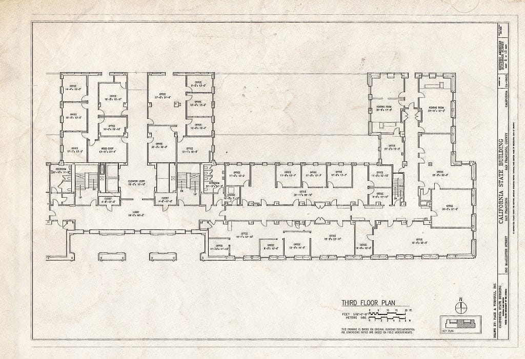 Blueprint HABS Cal,38-SANFRA,202- (Sheet 8 of 15) - California State Building, 350 McAllister Street, San Francisco, San Francisco County, CA