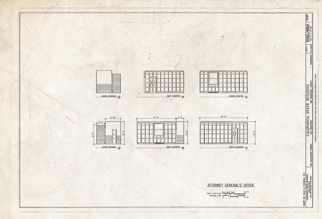 Blueprint HABS Cal,38-SANFRA,202- (Sheet 11 of 15) - California State Building, 350 McAllister Street, San Francisco, San Francisco County, CA