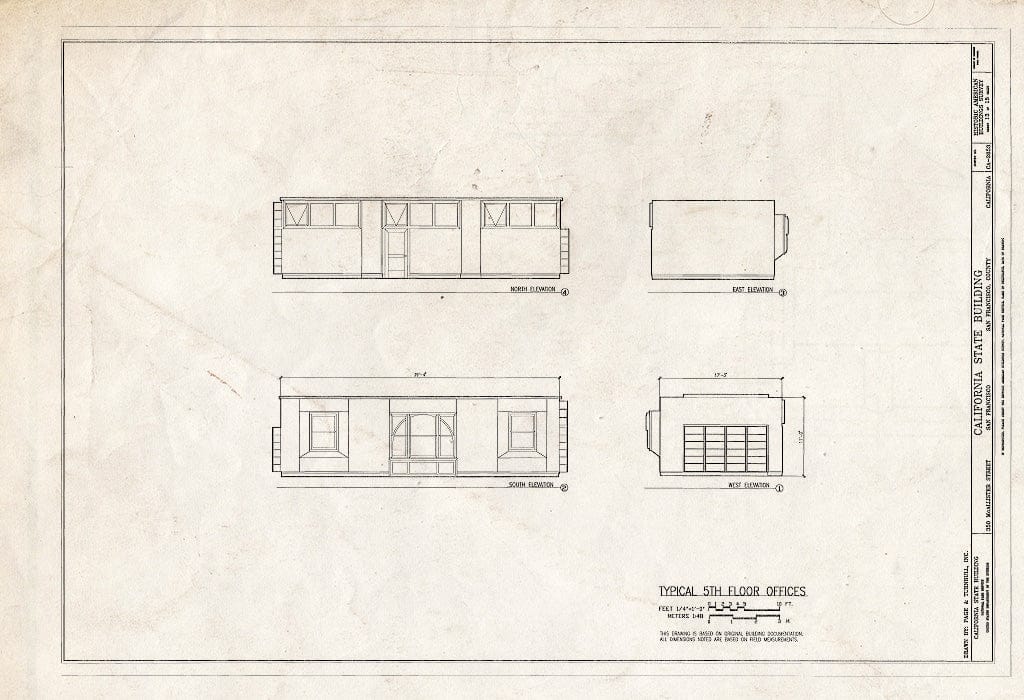Blueprint HABS Cal,38-SANFRA,202- (Sheet 13 of 15) - California State Building, 350 McAllister Street, San Francisco, San Francisco County, CA