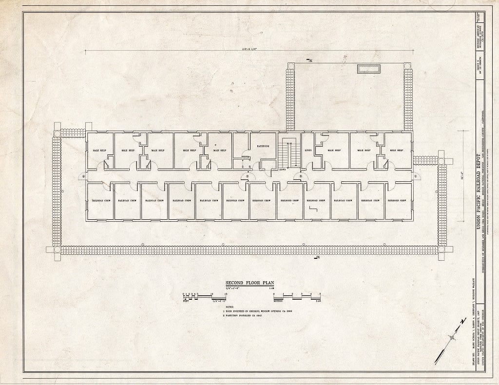 Blueprint HABS Cal,36-Kelso,1- (Sheet 5 of 10) - Union Pacific Railroad Depot, Intersection of Kelbaker & Kelso CIMA Roads, Kelso, San Bernardino County, CA