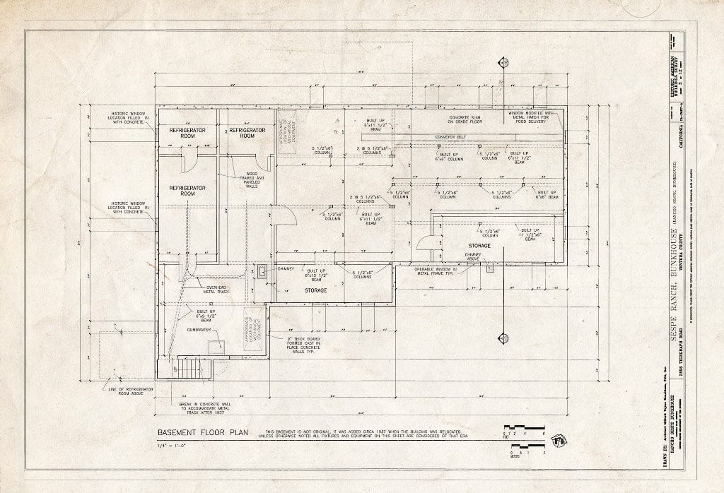 Blueprint HABS Cal,56-Film,1A- (Sheet 3 of 12) - Sespe Ranch, Bunkhouse, 2896 Telegraph Road, Fillmore, Ventura County, CA
