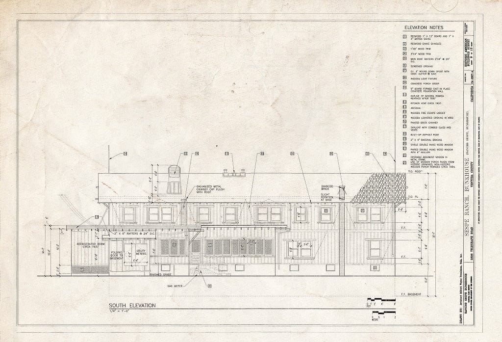 Blueprint HABS Cal,56-Film,1A- (Sheet 9 of 12) - Sespe Ranch, Bunkhouse, 2896 Telegraph Road, Fillmore, Ventura County, CA