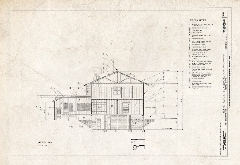 Blueprint HABS Cal,56-Film,1A- (Sheet 11 of 12) - Sespe Ranch, Bunkhouse, 2896 Telegraph Road, Fillmore, Ventura County, CA