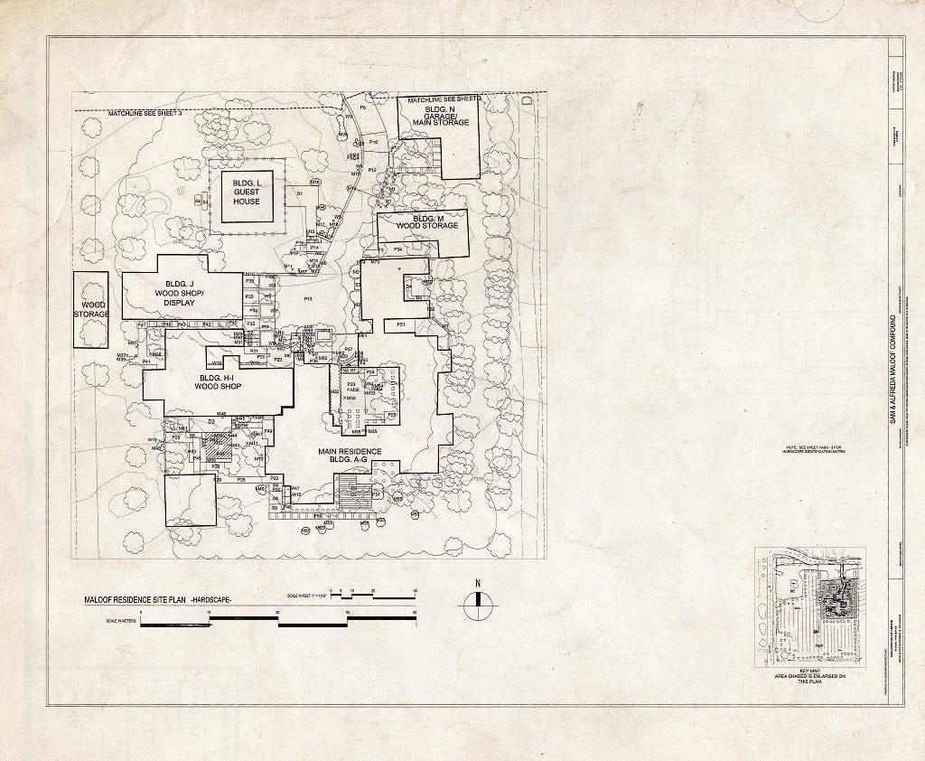 Blueprint HABS Cal,36-RANCU,3- (Sheet 2 of 6) - Sam & Alfreda Maloof Compound, 9553 Highland Avenue, Rancho Cucamonga, San Bernardino County, CA