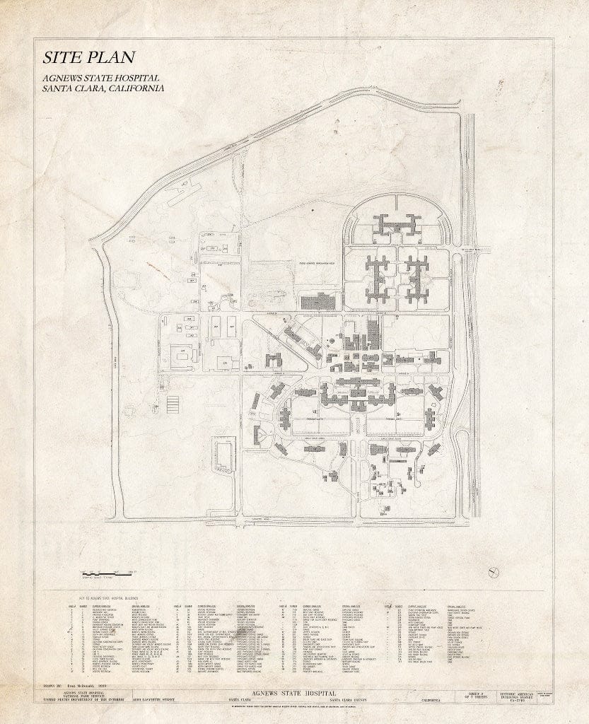 Blueprint HABS Cal,43-SANCLA,6- (Sheet 2 of 7) - Agnews State Hospital, 4000 Lafayette Road, Santa Clara, Santa Clara County, CA