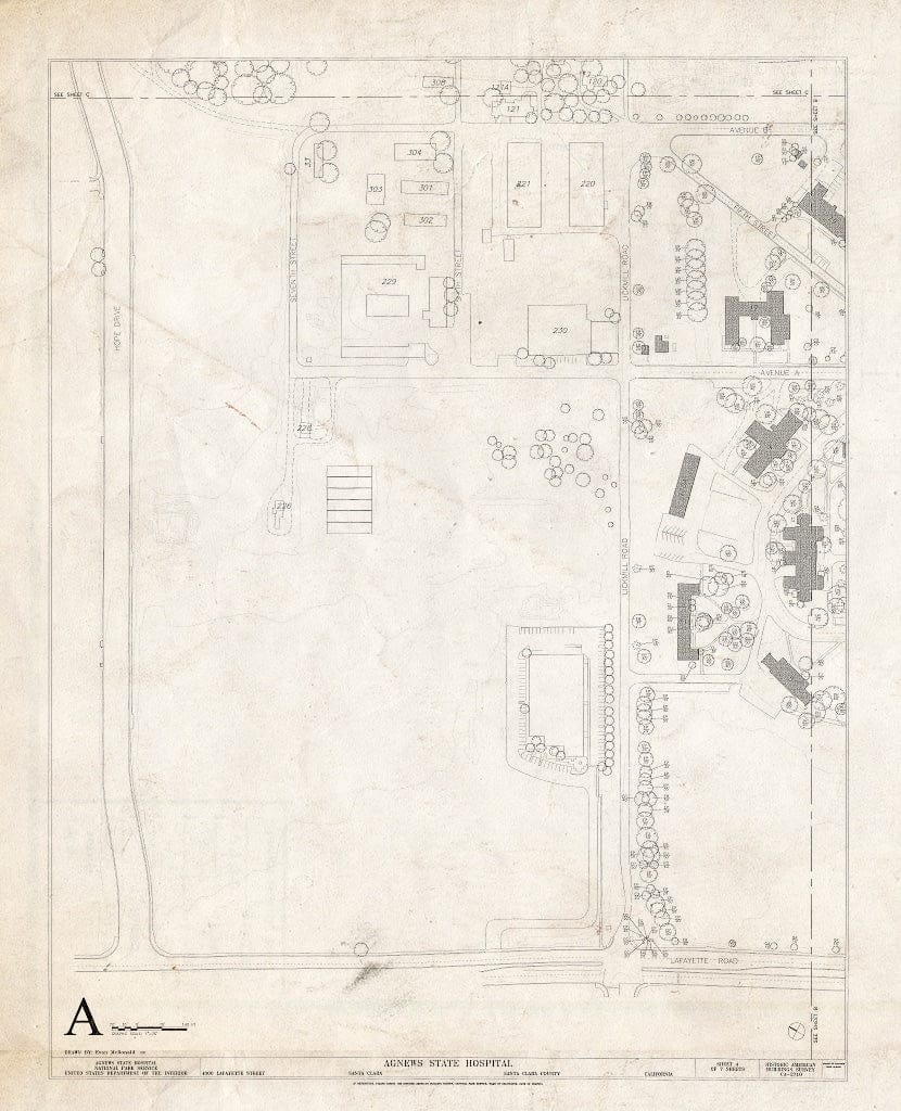 Blueprint HABS Cal,43-SANCLA,6- (Sheet 4 of 7) - Agnews State Hospital, 4000 Lafayette Road, Santa Clara, Santa Clara County, CA