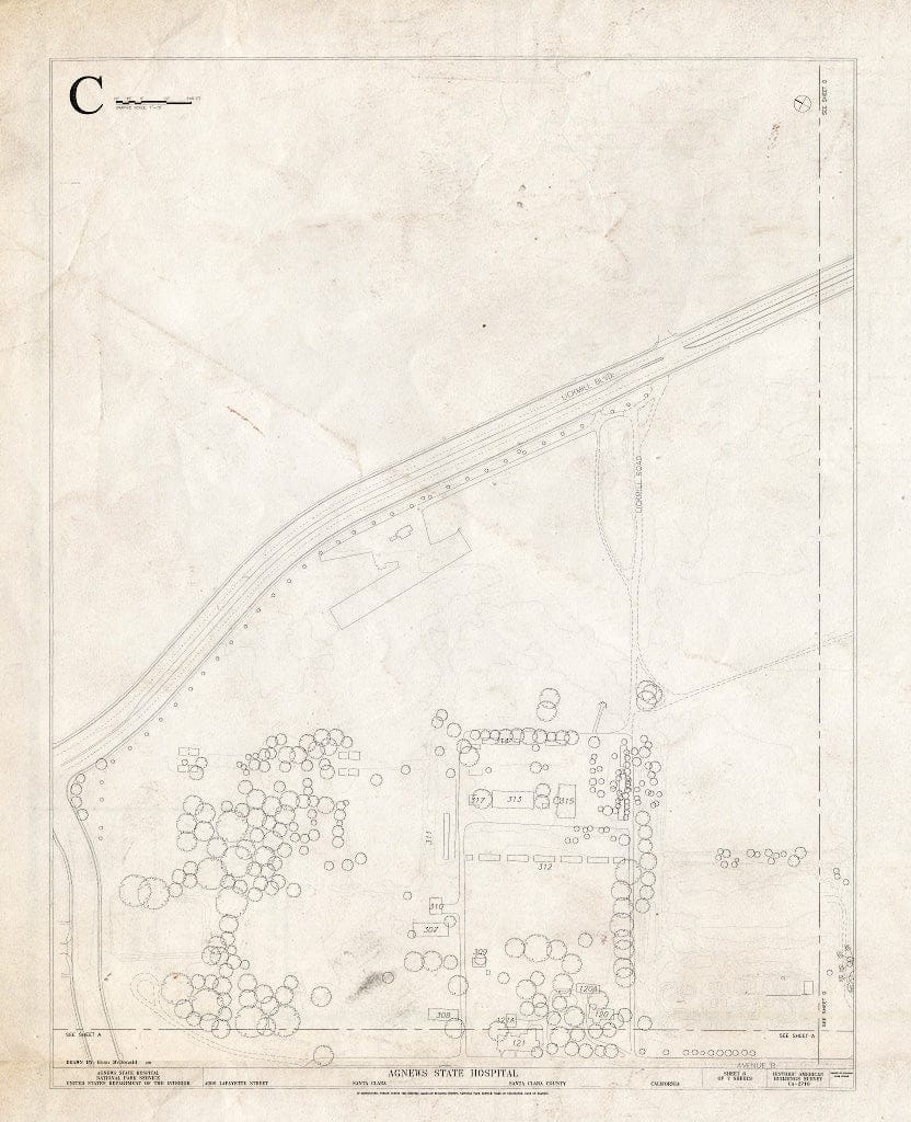 Blueprint HABS Cal,43-SANCLA,6- (Sheet 6 of 7) - Agnews State Hospital, 4000 Lafayette Road, Santa Clara, Santa Clara County, CA