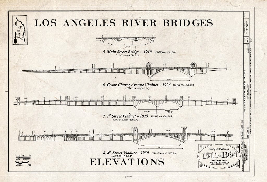 Blueprint HAER CA-271 (Sheet 3 of 4) - Los Angeles River Bridges, Los Angeles, Los Angeles County, CA