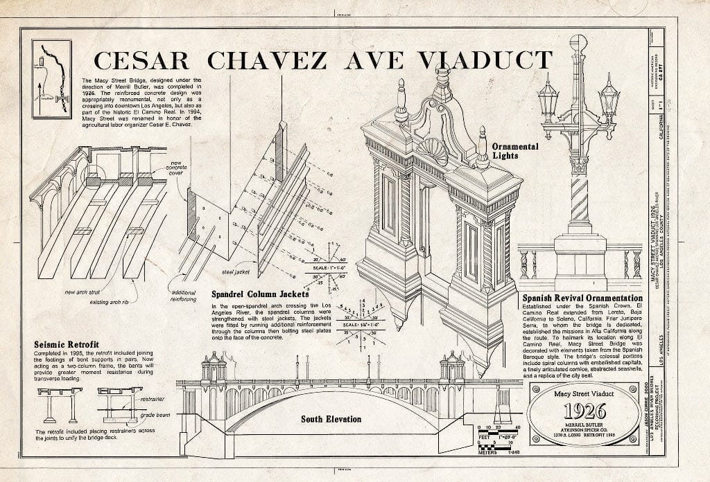 Blueprint HAER CA-277 (Sheet 1 of 1) - Macy Street Viaduct, Los Angeles, Los Angeles County, CA