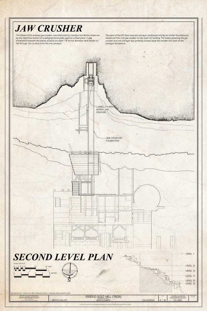 Blueprint HAER CA-290 (Sheet 4 of 12) - Skidoo Mine, Park Route 38 (Skidoo Road), Death Valley Junction, Inyo County, CA