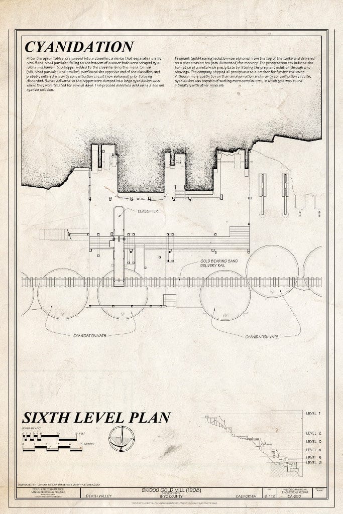 Blueprint HAER CA-290 (Sheet 8 of 12) - Skidoo Mine, Park Route 38 (Skidoo Road), Death Valley Junction, Inyo County, CA