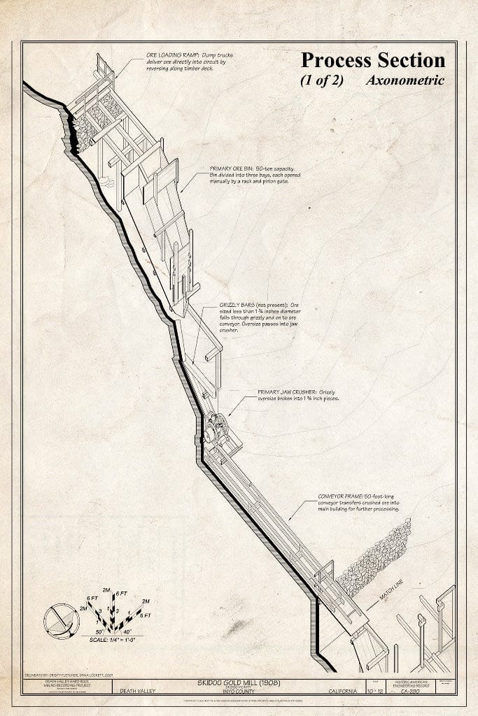 Blueprint HAER CA-290 (Sheet 10 of 12) - Skidoo Mine, Park Route 38 (Skidoo Road), Death Valley Junction, Inyo County, CA