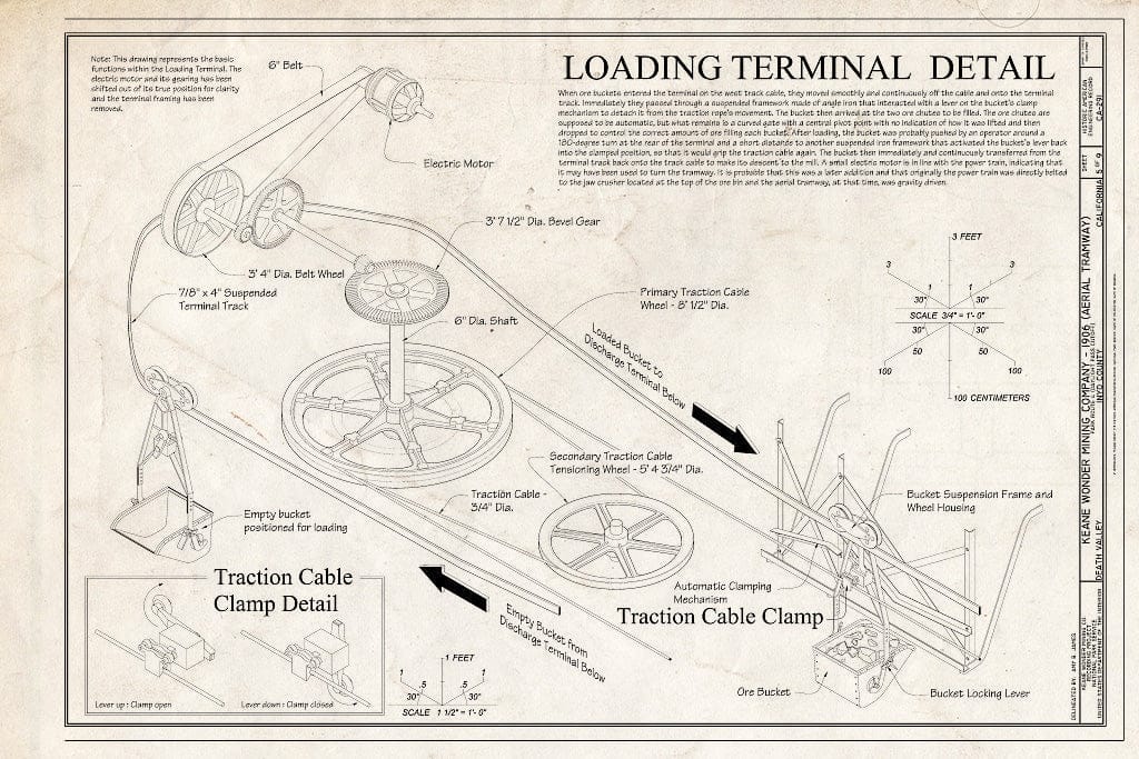 Blueprint HAER CA-291 (Sheet 5 of 9) - Keane Wonder Mine, Park Route 4 (Daylight Pass Cutoff), Death Valley Junction, Inyo County, CA