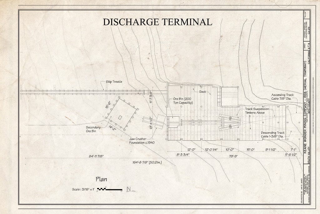 Blueprint HAER CA-291 (Sheet 9 of 9) - Keane Wonder Mine, Park Route 4 (Daylight Pass Cutoff), Death Valley Junction, Inyo County, CA