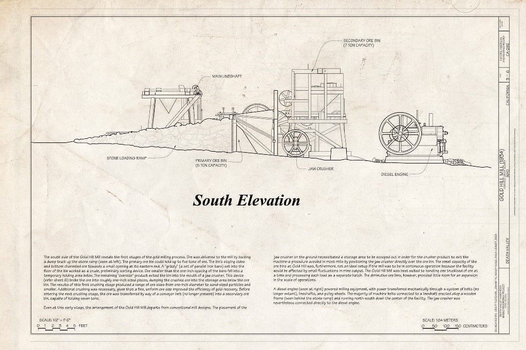 Blueprint HAER CA-292 (Sheet 3 of 6) - Gold Hill Mill, Warm Spring Canyon Road, Death Valley Junction, Inyo County, CA
