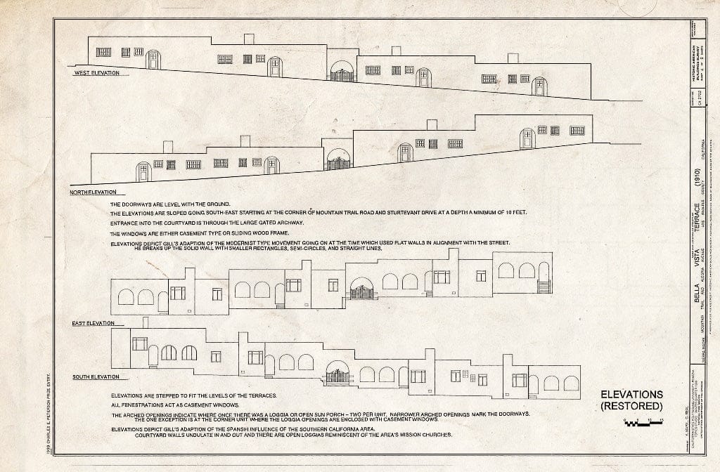 Blueprint HABS Cal,19-SIMA,1- (Sheet 4 of 9) - Bella Vista Terrace, Mountain Trail & Alegria Avenue, Sierra Madre, Los Angeles County, CA