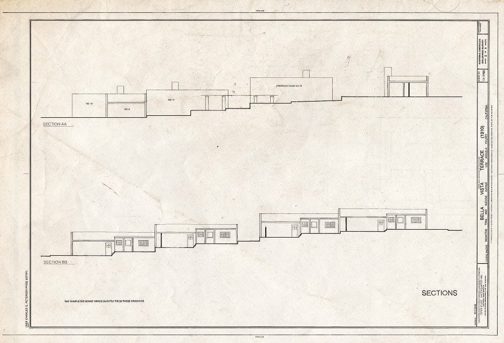 Blueprint HABS Cal,19-SIMA,1- (Sheet 5 of 9) - Bella Vista Terrace, Mountain Trail & Alegria Avenue, Sierra Madre, Los Angeles County, CA